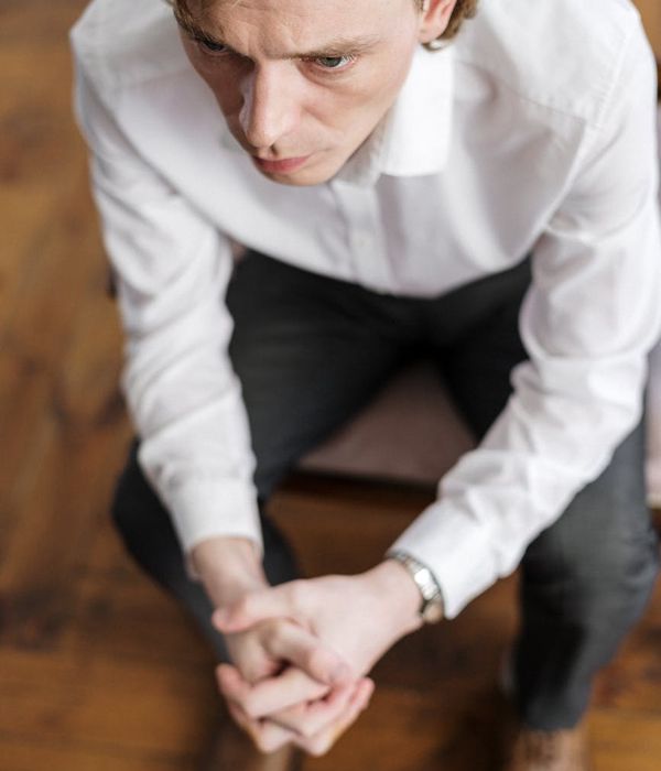 A man in deep concentration during a physical practice, showing mental clarity.